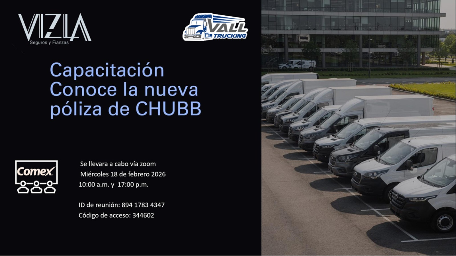 CAPACITACIÓN VALL TRUCKING 18 DE FEBRERO 10 AM Y 5 PM